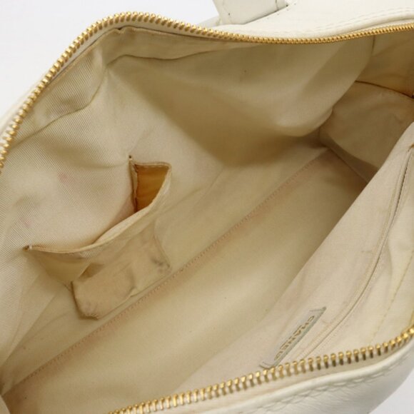 Authentic CHANEL CC Wild Stitch Vintage Quilted Bowler Hand Bag Tote Lambskin - Picture 11 of 11